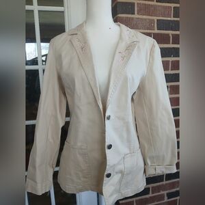 Women's Tan Embroidered Blazer/